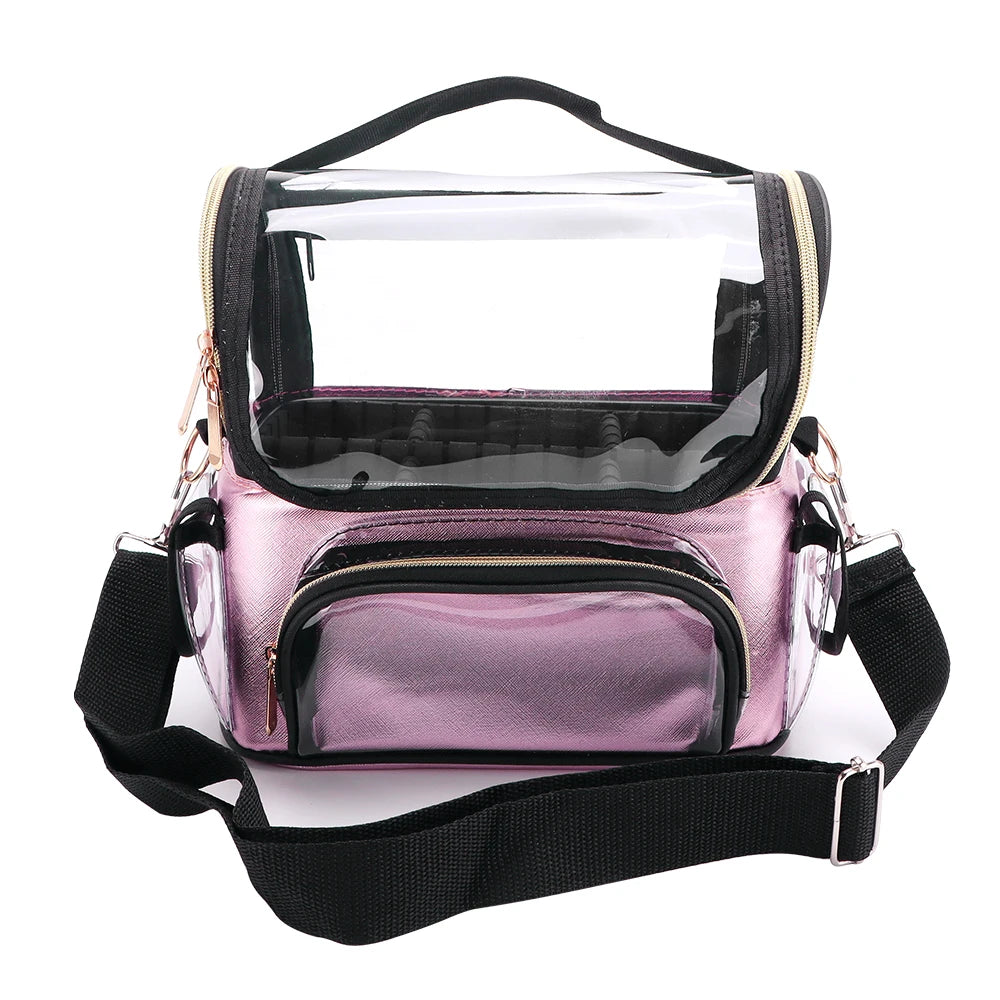 PVC Beauty Tools Bags Women Makeup Supplies Storage Backpack Hairdressing Waterproof Travel Bag Transparent Barber Box