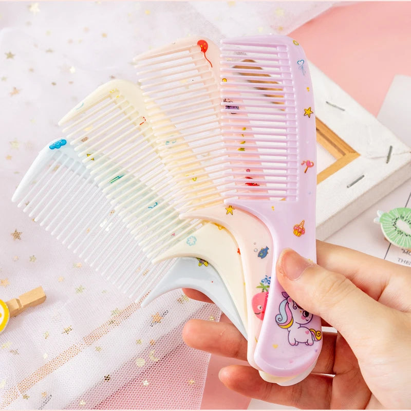 2Pcs Kids Hair Comb Set Cute Portable Anti-Static Plastic