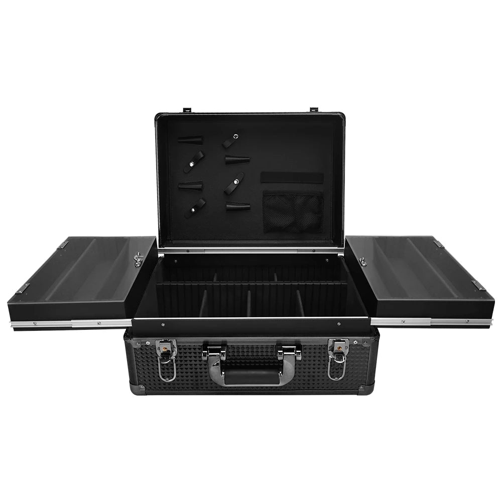 Black Barber Hairdressing Tool Case Hair Stylist Clipper Scissors Comb Storage Box Carrying Barbershop Suitcase