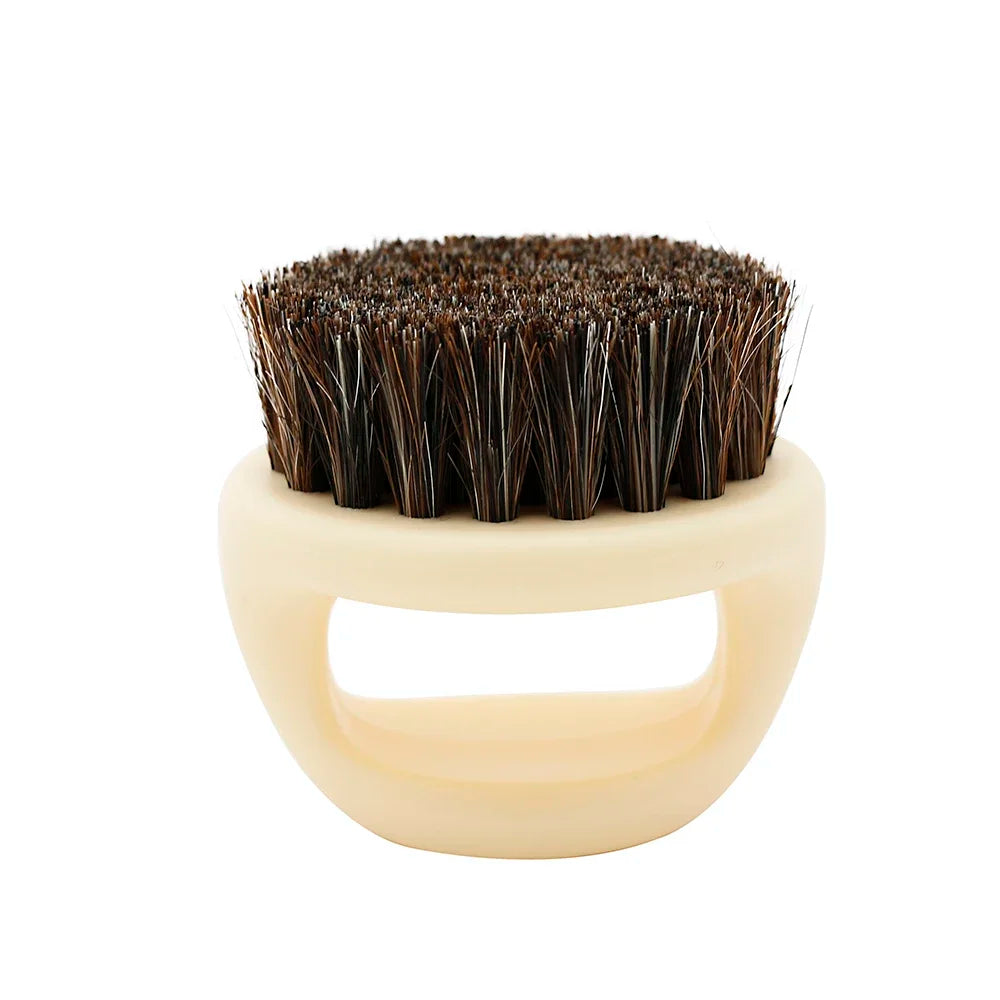 Pro Hairdresser Dust Brush Anti Static Boar Bristle Ring Beard Comb Salon Hair Sweep Brushes Shaving Facial Men's Mustache Brush