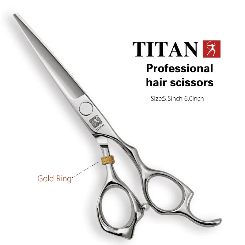 TITAN  Professional barber tools hair scissor Cutting thinning hairdressing shear 5.0/5.5/6.0/6.5inch Japan 440C steel