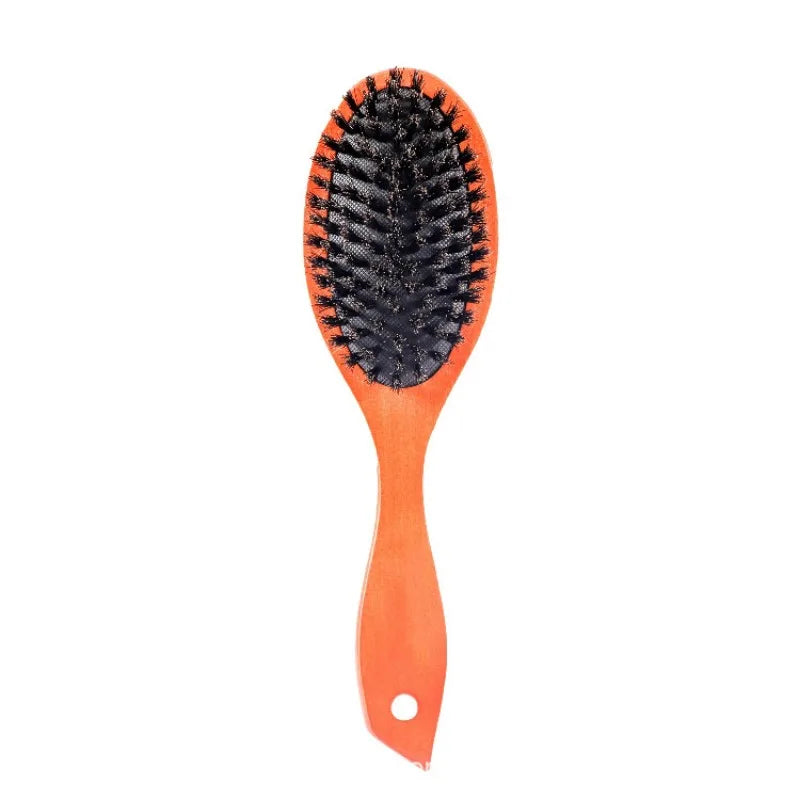 Natural Boar Bristle Brush Comb Anti-Static Oval Hairdressing Hair Styly Comb Wood Woman Hairbrush