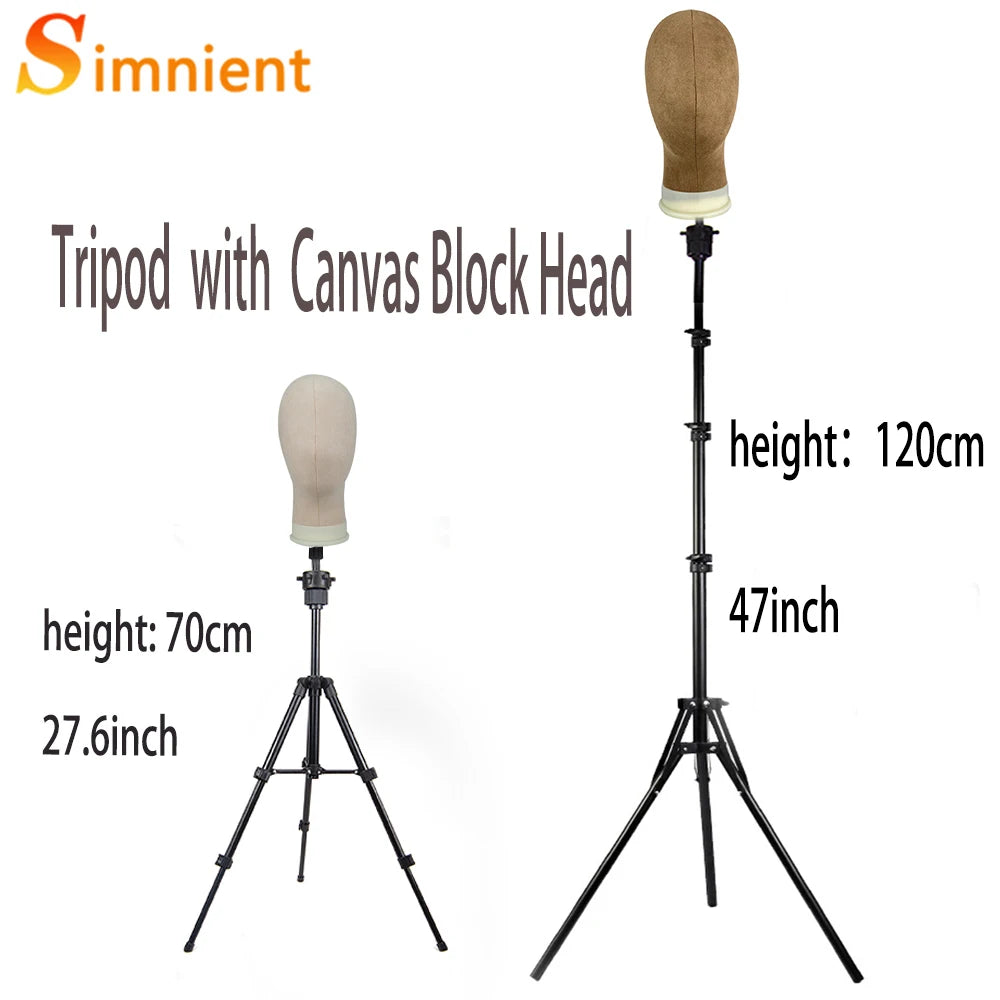 New Mannequin Head Wig Stand Canvas Block Head With Adjustable Mannequin Head Tripod For Wigs Making Display Wth Wig Caps T Pins