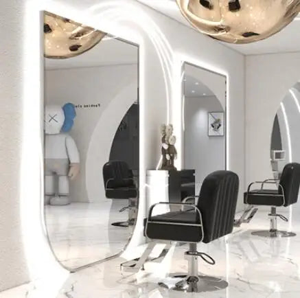 Barber shop single wall mirror net red wall mounted LED hairdresser mirror platform new style