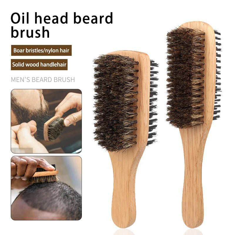 Men's Double-sided Beard Styling Brush Multifunctional Household Beard Grooming Hair Scrubbing Brush Hairdressing Tools