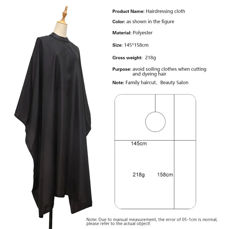 Professional Waterproof Barber Cape with Adjustable Snap Closure, Professional Salon Hair Cutting Cape for Men Women