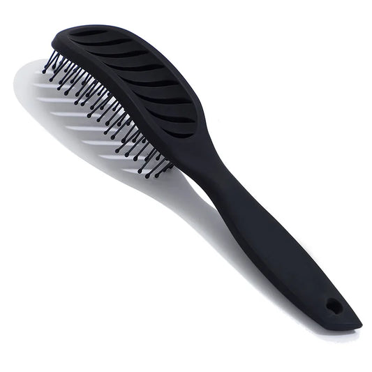 Barber Arc Massage Modeling Comb Wide Tooth Curved Curling Hair Comb Hair Brushes Curved Styling Brush Black