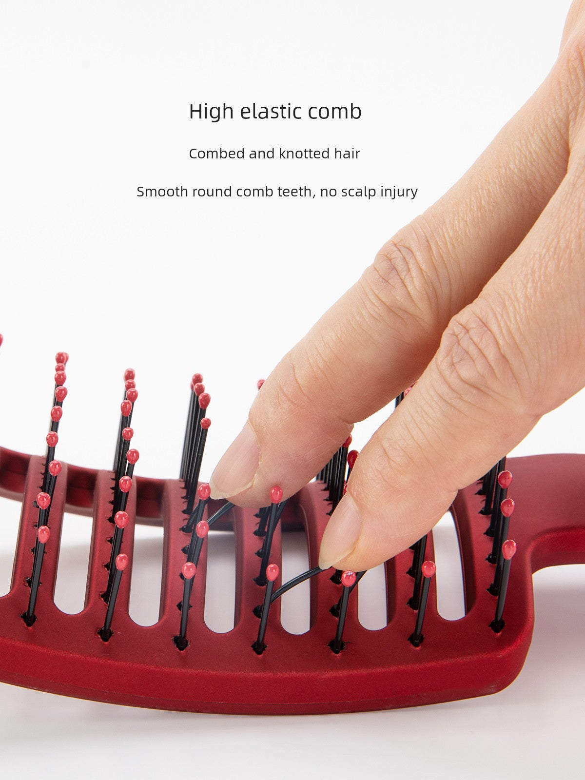 Fluffy Shape Big Curved Red Marriage Dowry Comb