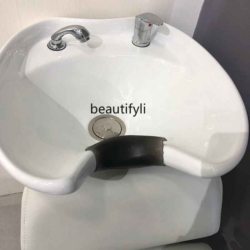 Half Recliner Shampoo Chair for Hair Salon Hairdressing Beauty Salon Flush Shampoo Japanese Sitting Hair-Washing Chair