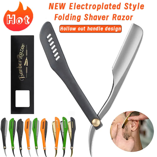 Newest Trimmer Manual Shaver Professional Straight Edge Stainless Steel Sharp Barber Razor Folding Shaving Knife Shave Beard Cut
