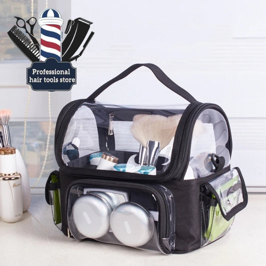 PVC Beauty Bags Makeup Tool Backpack Hairdressing Storage Transparent Waterproof Travel Women's Bag Barber Accessories