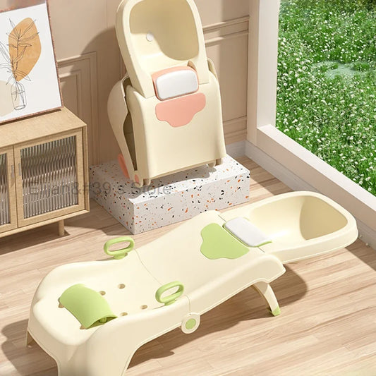 Bed Children Shampoo Chair Hair Wash Lounge Folding Home Shampoo Chair Artifact Comfort Fotel Fryzjerski Salon Furniture QF50SC