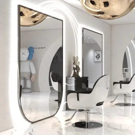 Barber shop single wall mirror net red wall mounted LED hairdresser mirror platform new style