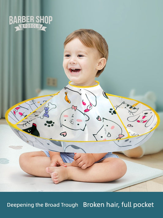 Kids Haircut Wai Cloth Hair Free Special Shawl Hair Clipper Bib Baby Cloak Baby Shaving Hair Overclothes