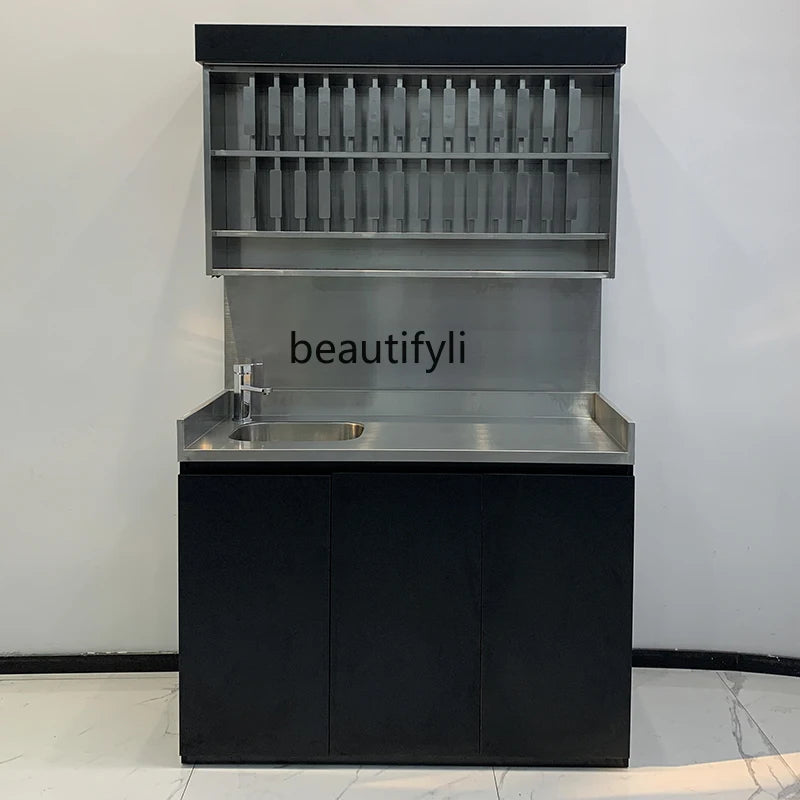 Hair Saloon Dedicated Hanging Display Rack Hair Salon Storage Rack Hair Salon Integrated Stainless Steel Locker