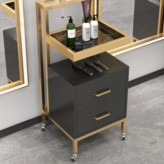 Light Luxury Salon Trolleys Hairdressing Shop Tool Cabinet Hair Salon Special Shelf Barber Shop Perm Dyeing Trolley Tool Trolley