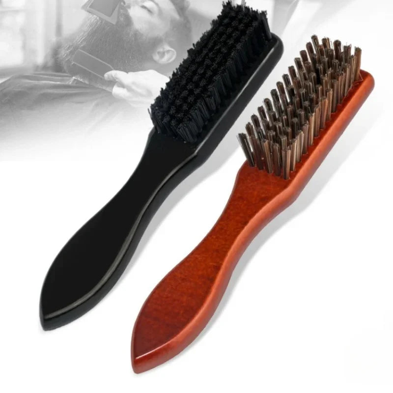 1pc Cleaning Brush Hairdressing Beard Brush Wood Handle  Anti Static Barber Hair Styling Comb Shaving Tools For Men