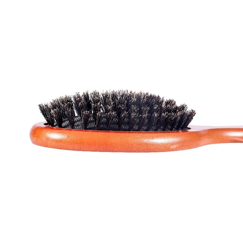 Natural Boar Bristle Brush Comb Anti-Static Oval Hairdressing Hair Styly Comb Wood Woman Hairbrush