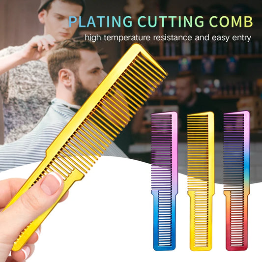 Professional Electroplated Clipper Comb 3 Colors Barber Comb Stylist Styling Tool Accessories Salon Anti-static Hair Cut Comb