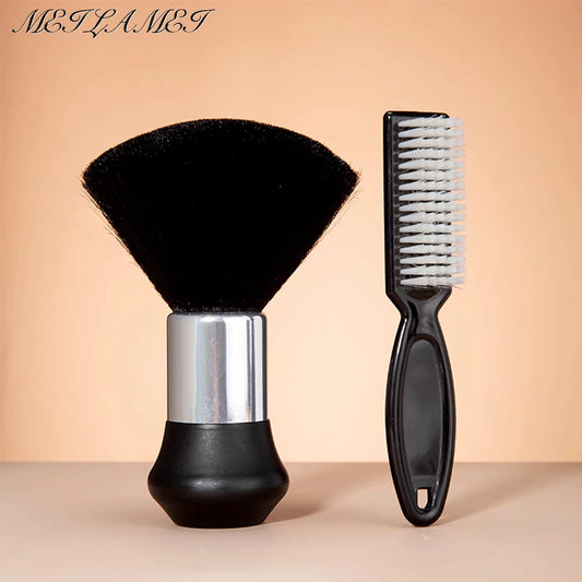 Hairdressing Soft Brush Black Hairdressing Sweeping Neck Hair Cleaning Duster Hair Cutting Ring Beard Brush Styling Comb Set