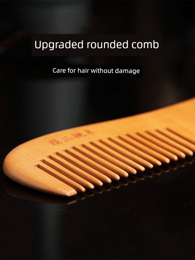 Natural Peach Wooden Comb For Home Electrostatic Hair Loss Sandalwood Ebony Horn Male and Female Long Hair Special Portable Portable