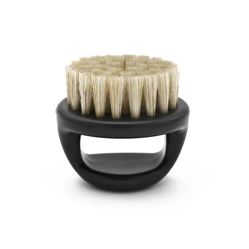 Pro Hairdresser Dust Brush Anti Static Boar Bristle Ring Beard Comb Salon Hair Sweep Brushes Shaving Facial Men's Mustache Brush