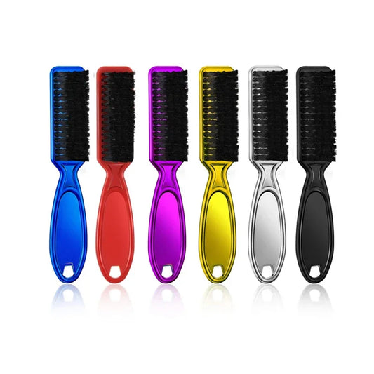 Six Colors Professional Small Beard Styling Brush Logo Shave Beard Brush Barber Vintage Oil Head Shape Carving Cleaning Brush