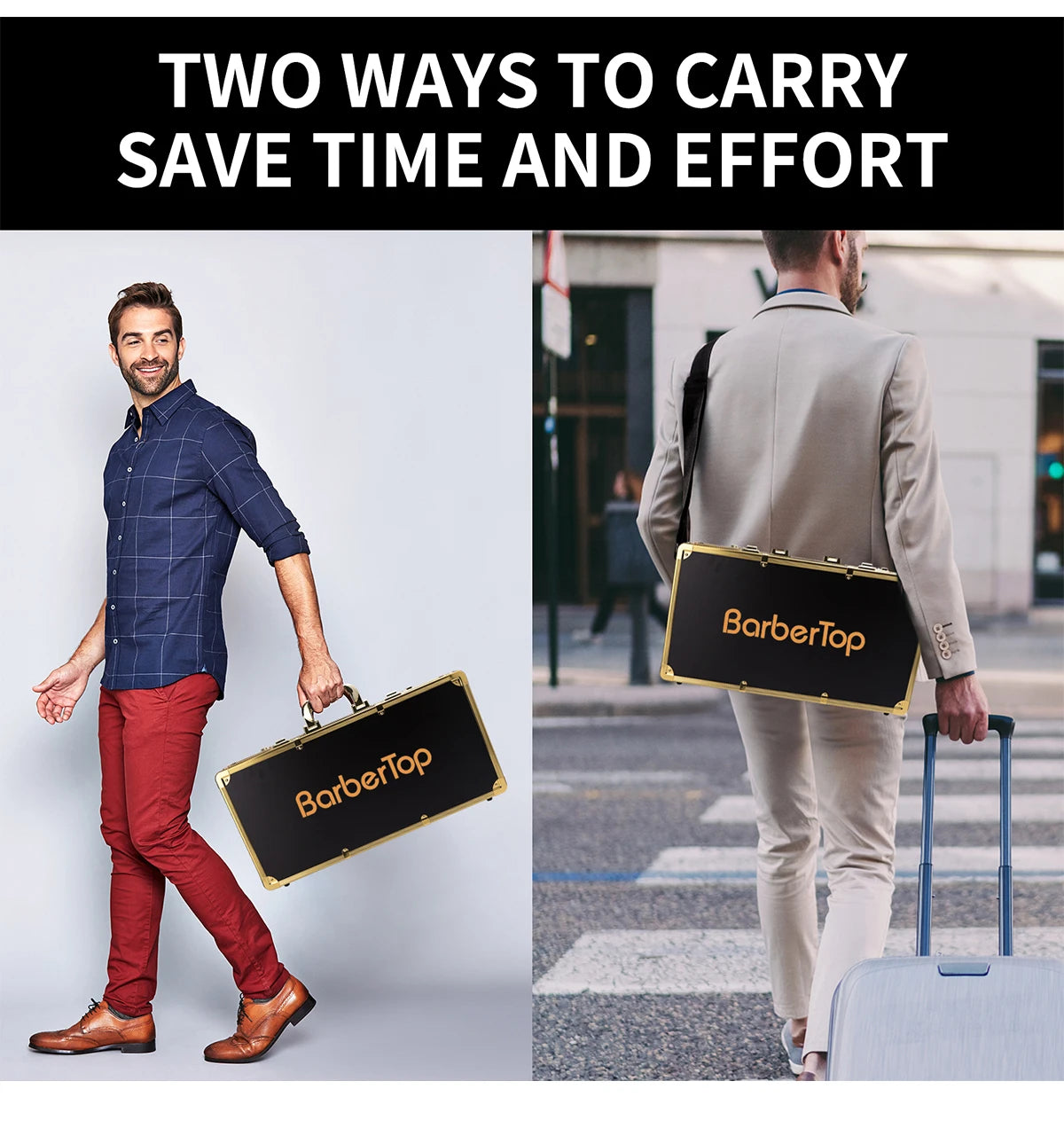 Golden Aluminum Suitcase Barbershop Haircut Tools Box Portable High-capacity Clip Outdoor Storage Case Hairdresser Makeup Tool