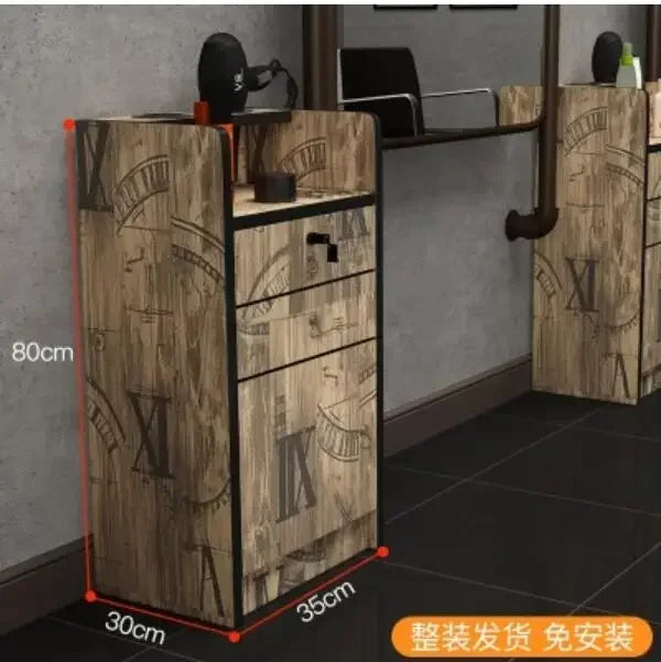 Hair salon tool cabinet special tool desk hair shelf drawer mirror desk cabinet small cutting