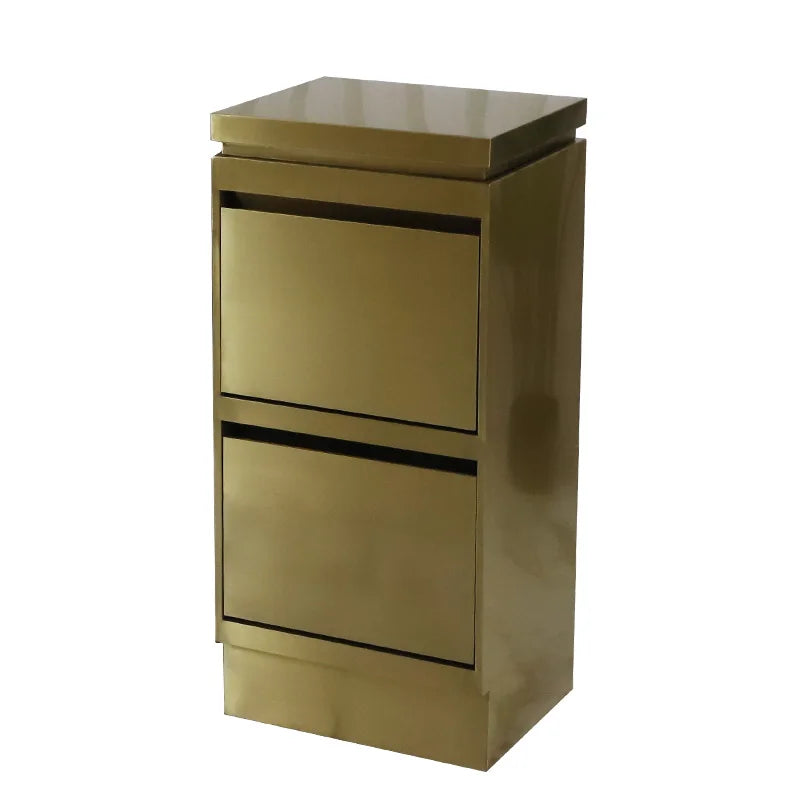 New Arrival Wholesale Luxury Golden Stainless Steel Salon Beauty Cart Rolling Trolley With 4 Wheels