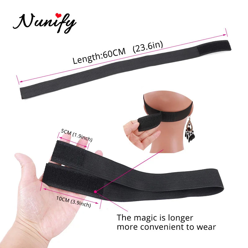 1Pcs Melt Band For Lace Frontal Black Edge Adjustable Elastic Band For Making Wig Caps 60Cm Wig Headband Lace Band For Hair 3Cm