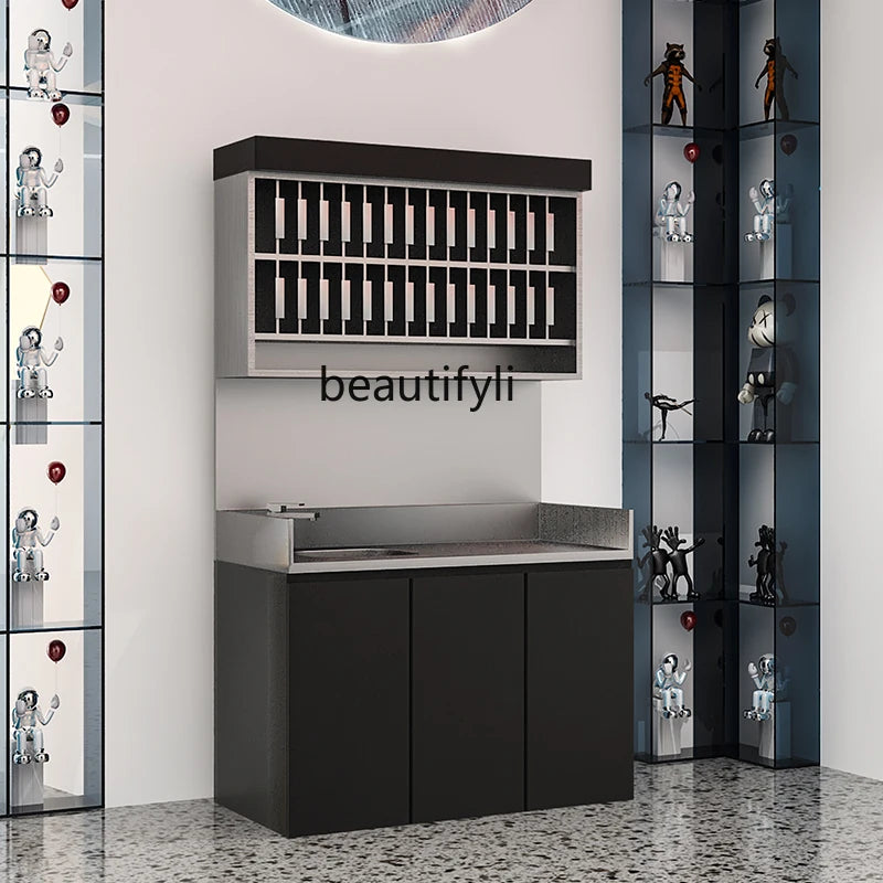 Hair Saloon Dedicated Hanging Display Rack Hair Salon Storage Rack Hair Salon Integrated Stainless Steel Locker