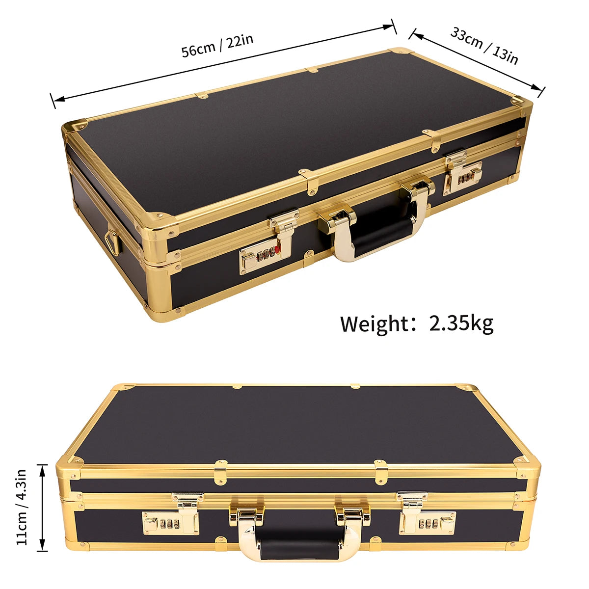 Golden Aluminum Suitcase Barbershop Haircut Tools Box Portable High-capacity Clip Outdoor Storage Case Hairdresser Makeup Tool