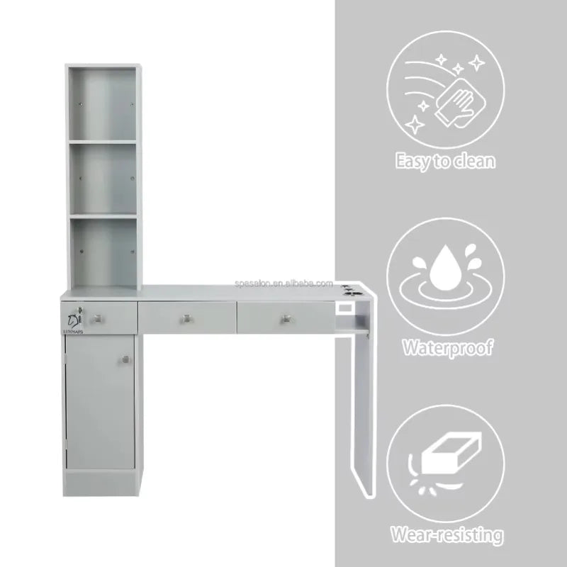 Luxury  furniture Black custom Mirror station  makeup barber mirror