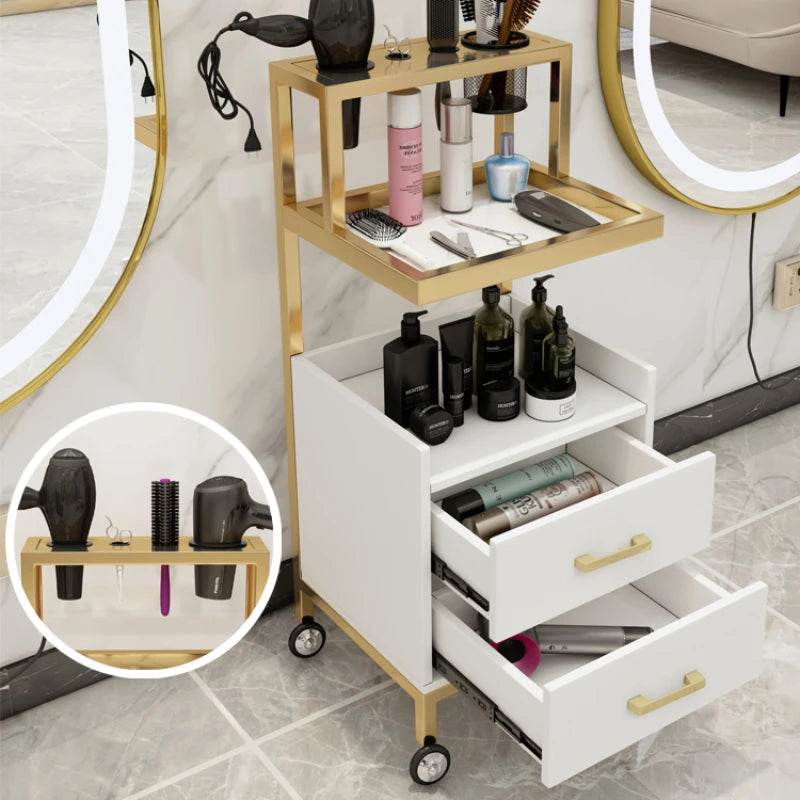 Esthetician Supplies Salon Trolley Beauty White Wheels Salon Trolley Detailing Cosmetic Wagen Mit Rollen Pretty Furniture YN50ST