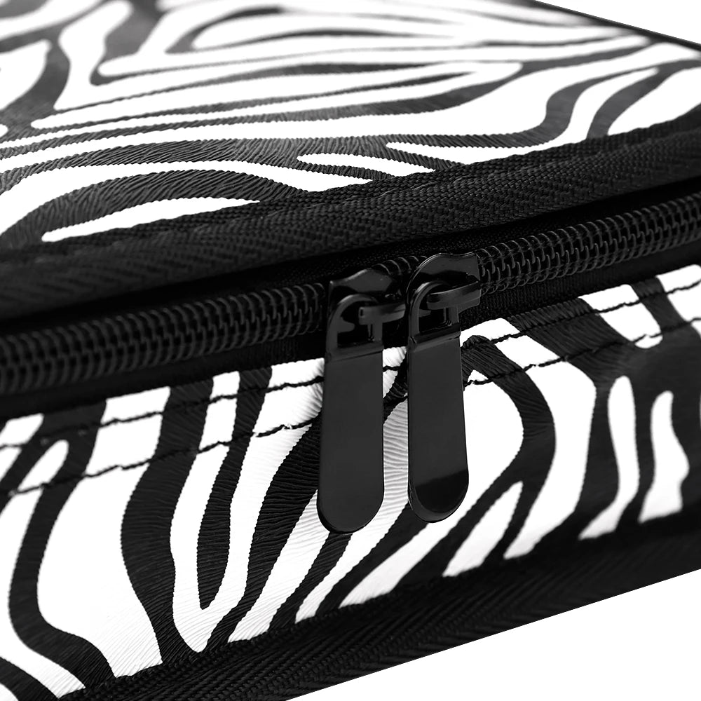 Salon Barber Bag Fashion Zebra Stripe Case Hairdressing Tools Storage Bag Beauty Makeup Tool Large Capacity Carrying Box