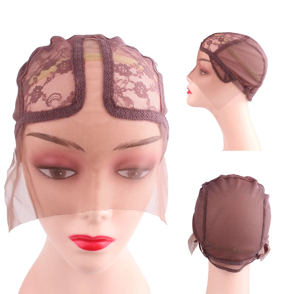 1pcs/bag Wig Caps for Making Wigs Full Lace Wig Weaving Cap Mesh Base Machine Made Stretchy Net Medium with Adjustable Strap