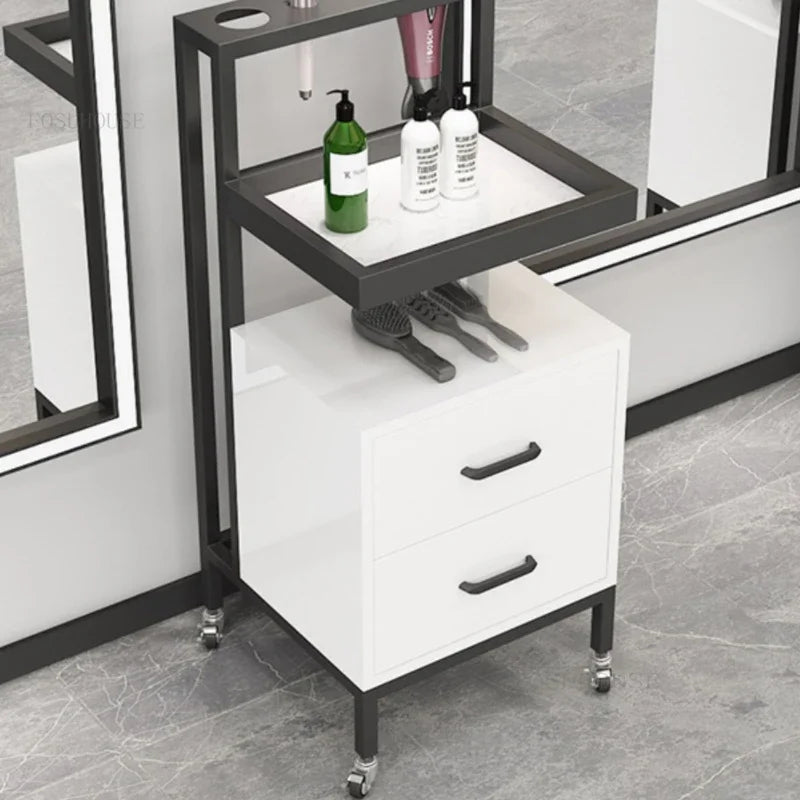 Light Luxury Salon Trolleys Hairdressing Shop Tool Cabinet Hair Salon Special Shelf Barber Shop Perm Dyeing Trolley Tool Trolley