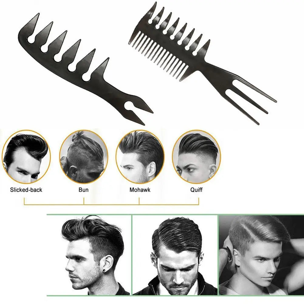 Beard Template Right Angle Comb  Men's Retro Back And Head Styling Artifact  Texture Comb  Double Sided Comb Insertion