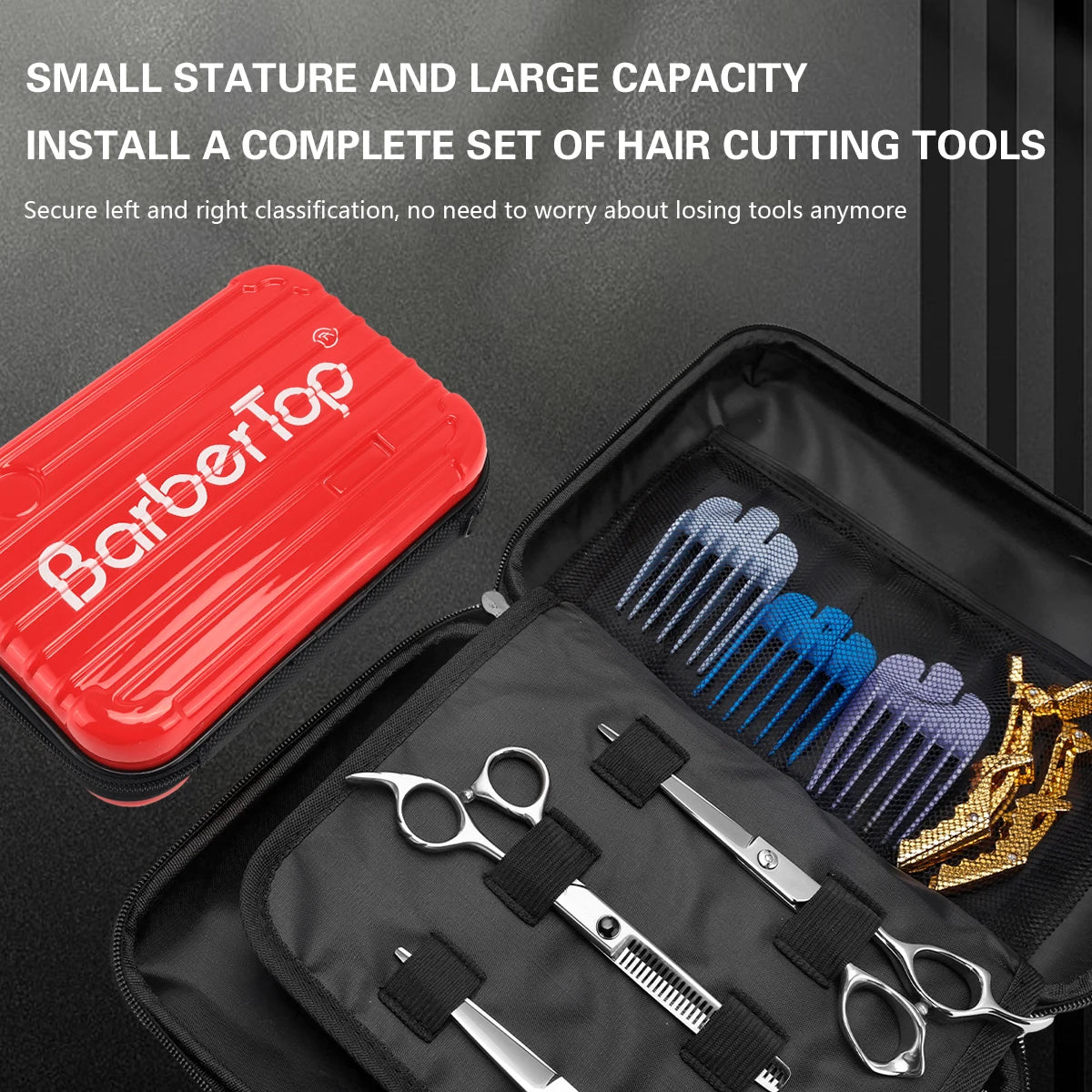 Barbershop Shockproof Hair Scissors Case Bag Crush Resistance Suitcase Waterproof Non-defrmation Tools Black Red Barber Box