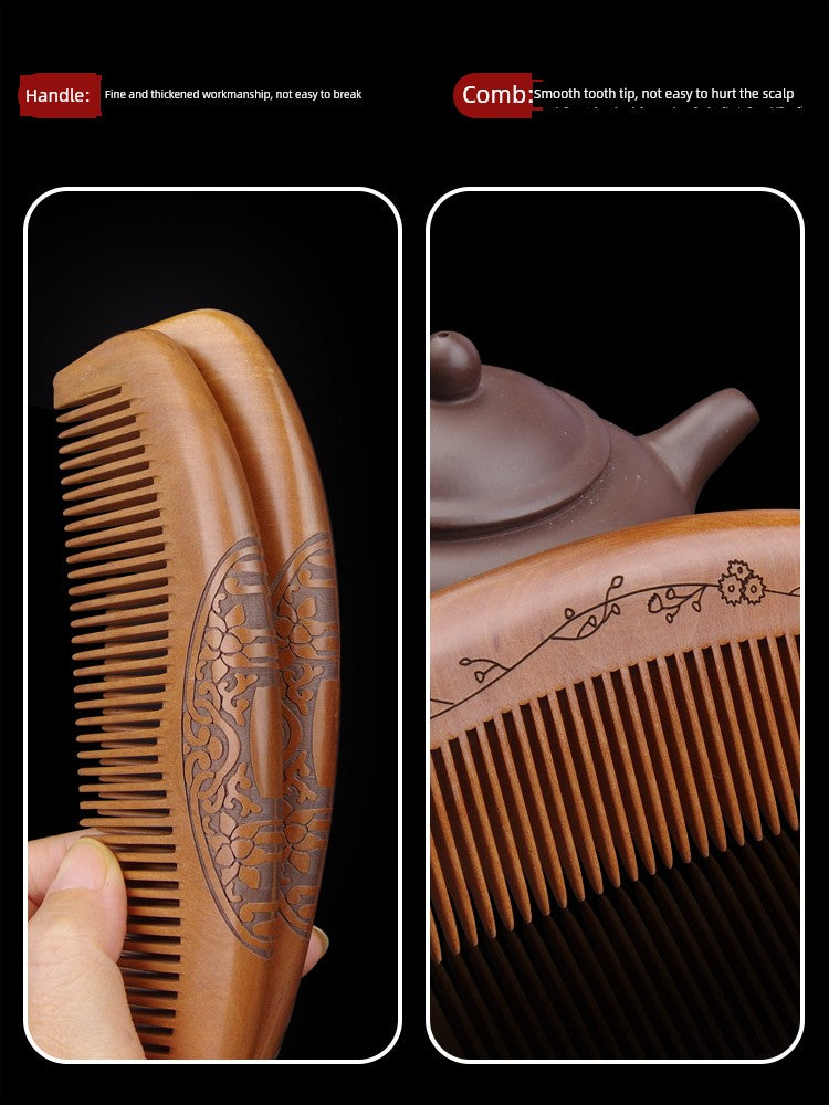 Horn Genuine Goods Men for Long Hair Mahogany Comb