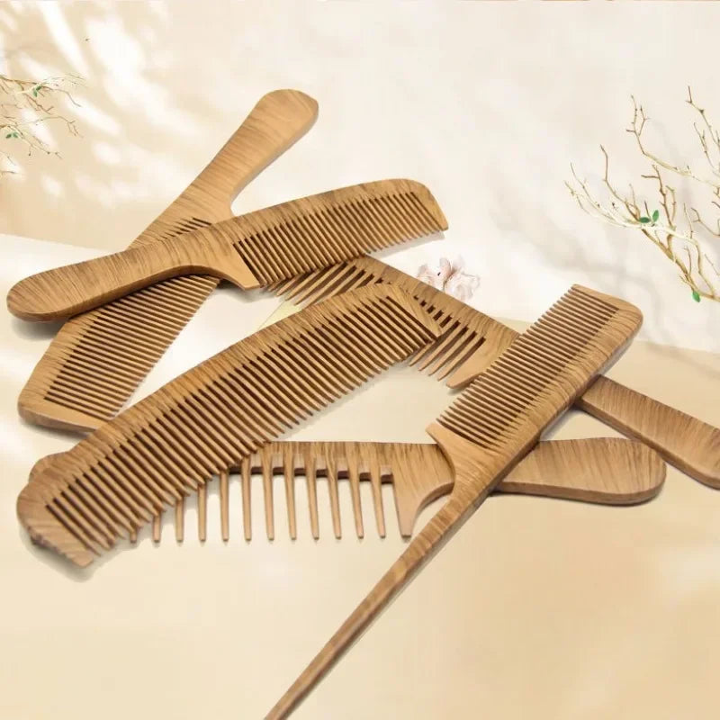 Natural Pear Blossom Bamboo Wood Comb Anti Tangling Static