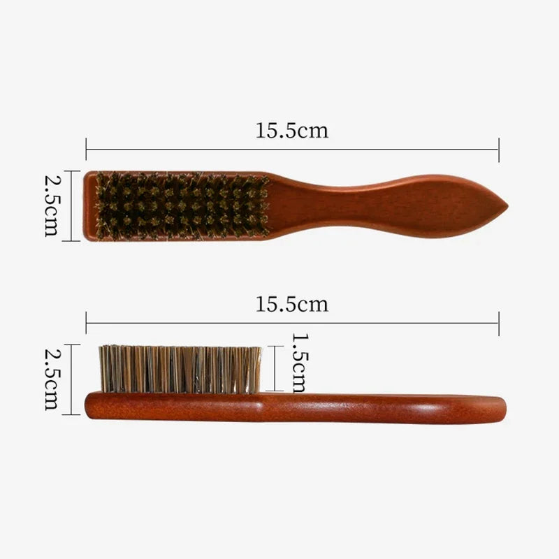 1pc Cleaning Brush Hairdressing Beard Brush Wood Handle  Anti Static Barber Hair Styling Comb Shaving Tools For Men