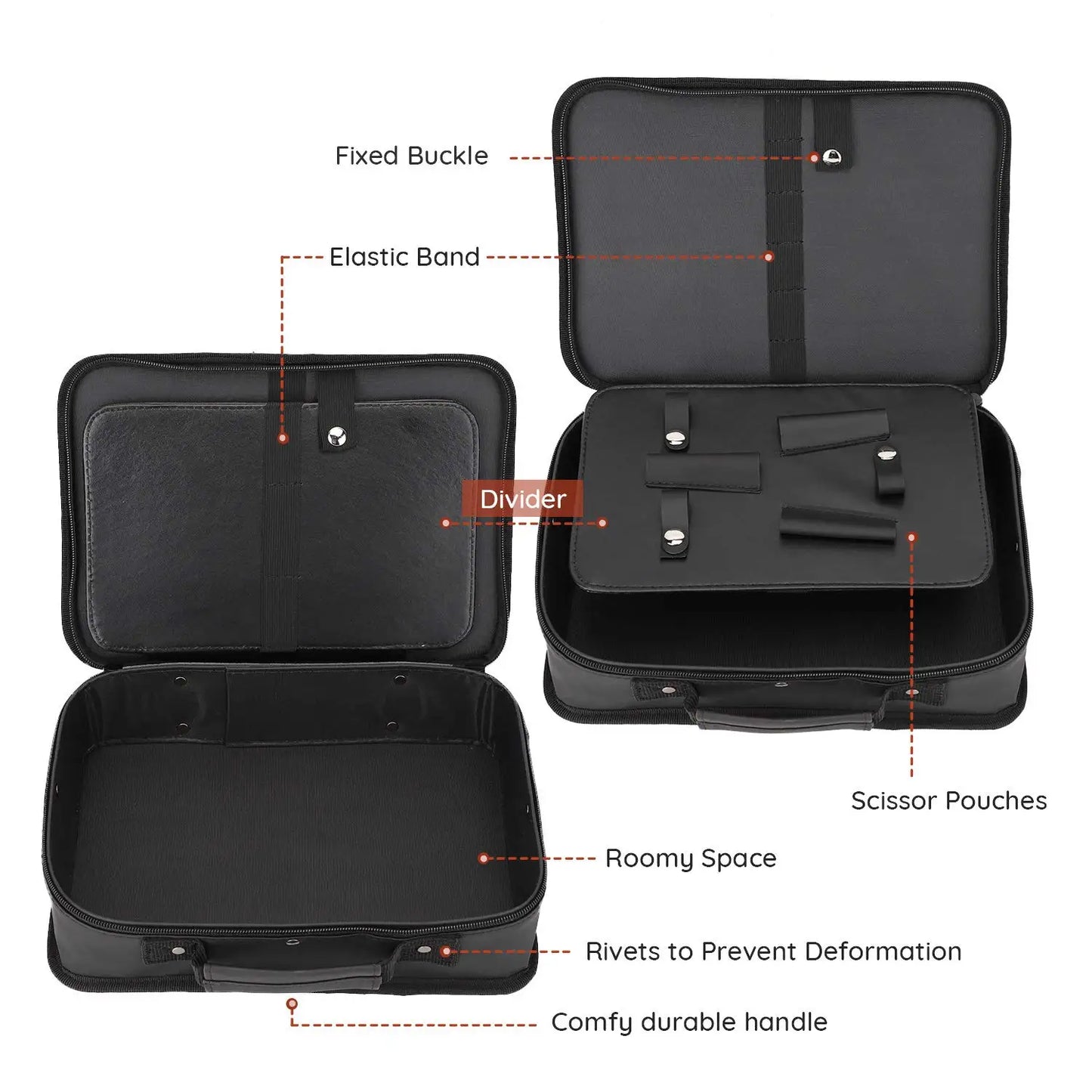 Barber Tools Storage Bag Haircut Scissors Valise Multi-Function Organizer Clipper Combs Large Capacity Case Styling Tools