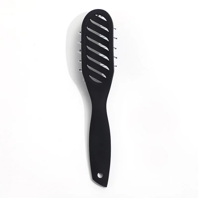 Barber Arc Massage Modeling Comb Wide Tooth Curved Curling Hair Comb Hair Brushes Curved Styling Brush Black