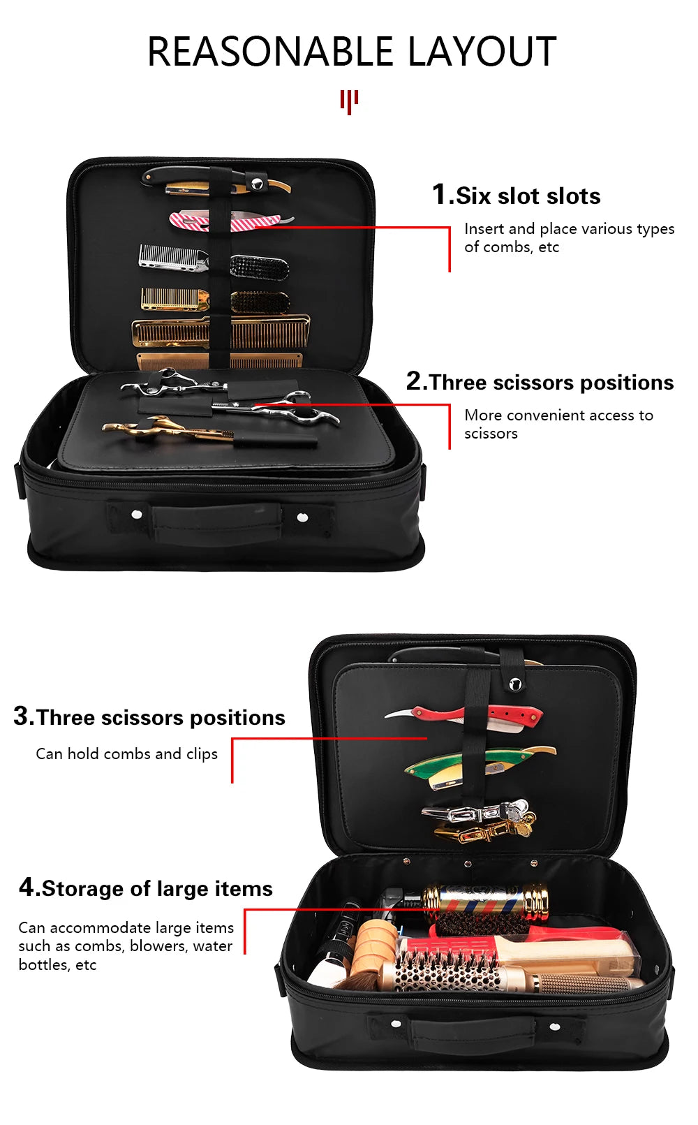 Barbertop Portable Salon Hairdressing Scissors Bag PU Large Capacity Storage Box Hard Suitcase Beauty Multifunctional Tools