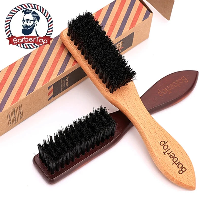 Barber Wood Handle Hairdressing Soft Hair Cleaning Brush Retro Neck Duster Broken Remove Comb Hair Styling Salon Tools