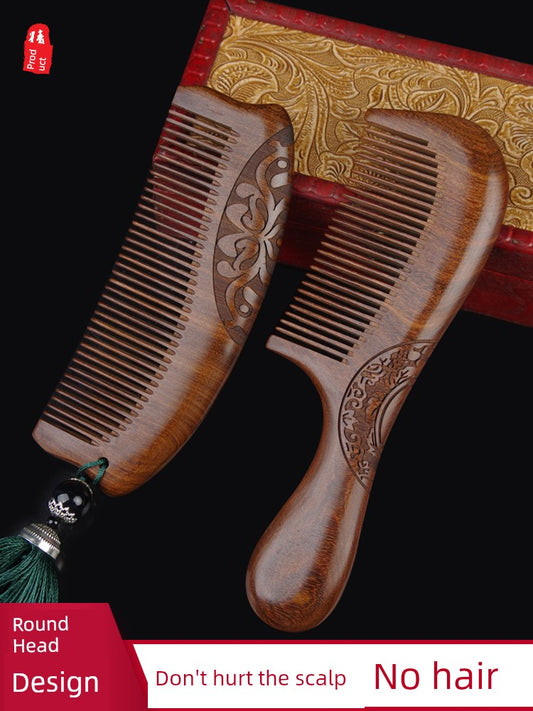 Horn Genuine Goods Men for Long Hair Mahogany Comb