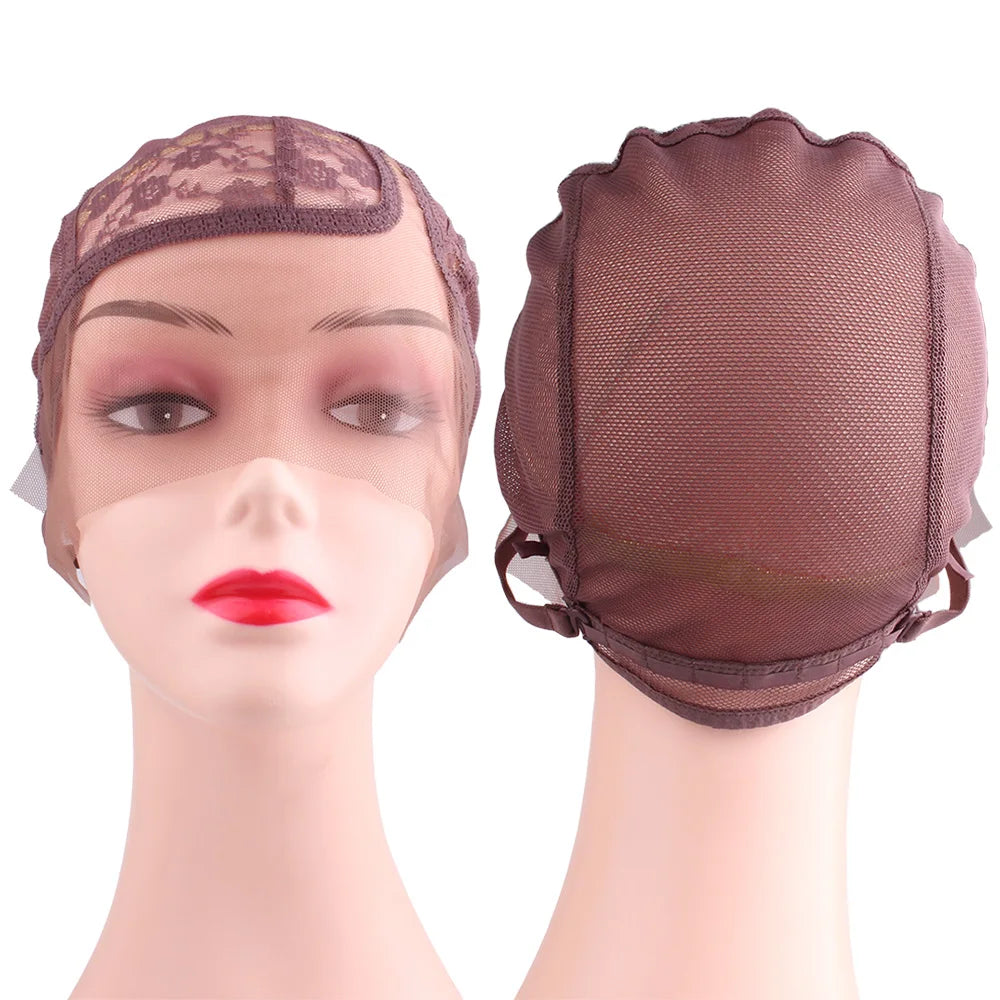 1pcs/bag Wig Caps for Making Wigs Full Lace Wig Weaving Cap Mesh Base Machine Made Stretchy Net Medium with Adjustable Strap