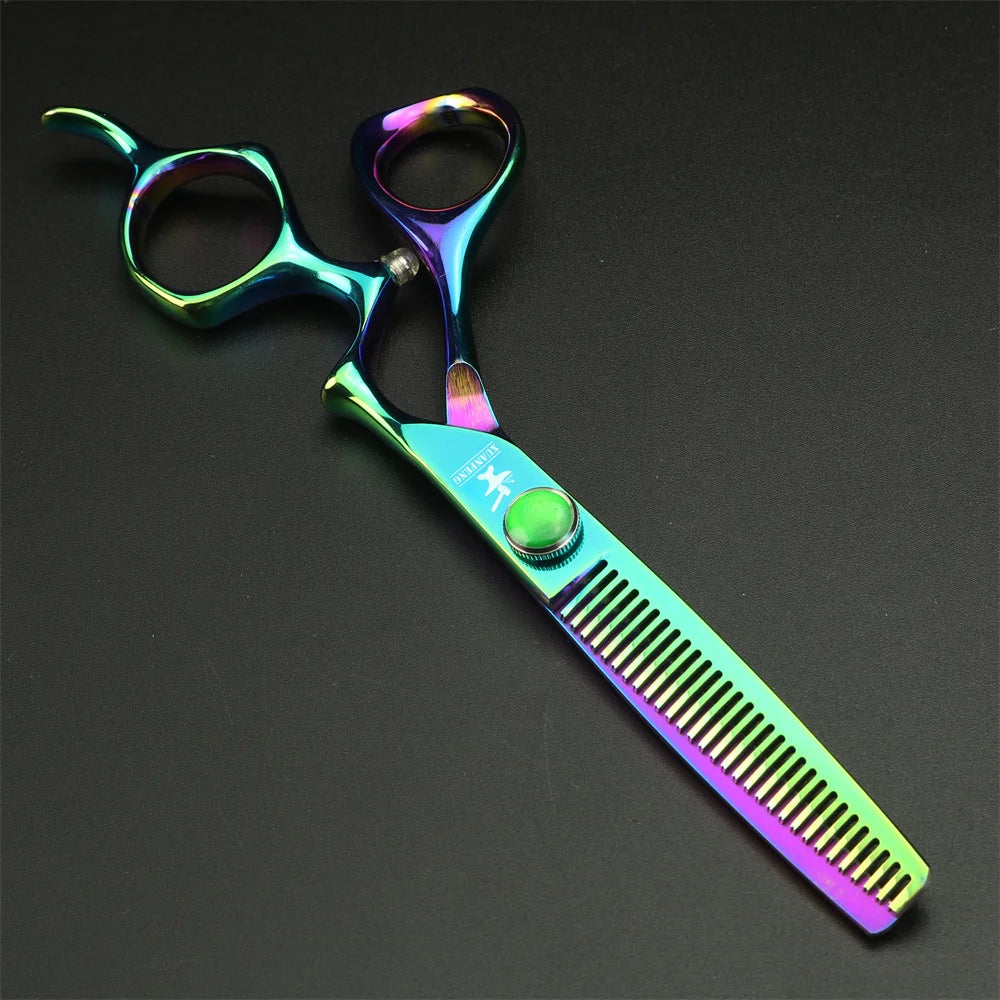 Aurora professional barber scissors 6 inch Japanese 440C steel hair scissors Cutting and thinning scissors